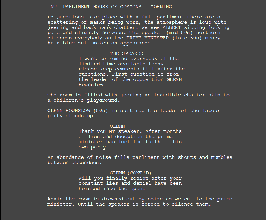 Partygate script
